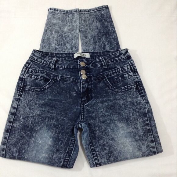 Harmony + Havoc Acid Washed Skinny Jeans Size 9 - Picture 1 of 7